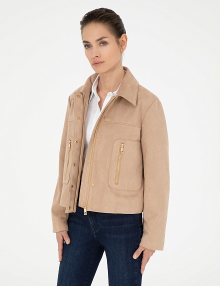 Куртка из экозамши укороченная - G022SZ0350FABIANA Куртка кож. жен. (VR011, 44)