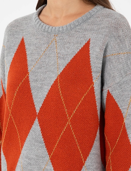 Свитер с узором ромбы - G022SZ0TK0SIENA Кофта жен. (VR086, M)