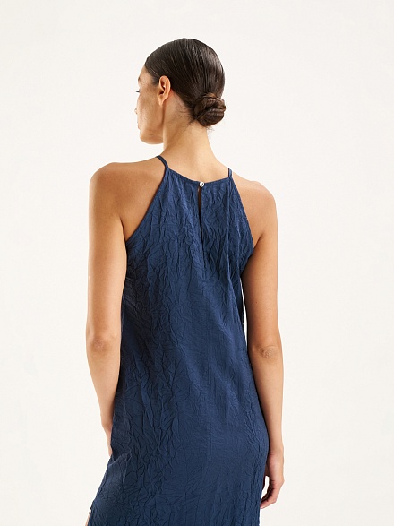 Платье макси из жатой ткани - G022SZ0320GRET_EL Платье жен. (VR033, 34)