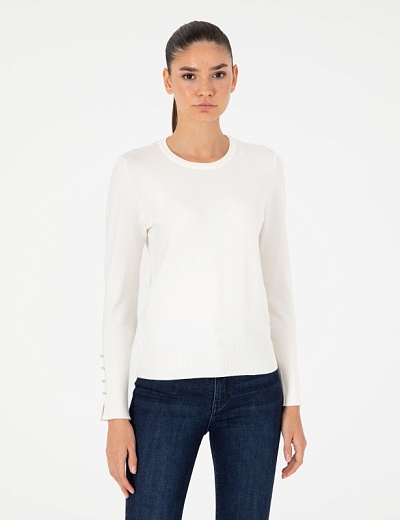 Джемпер с декоративными пуговицами - G022SZ0TK0DADA Кофта жен. (VR019, XS)