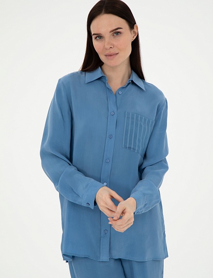 Рубашка с нагрудным карманом свободная - G022SZ0040PARENSO_G_25Y Сорочка жен. (VR028, 34)