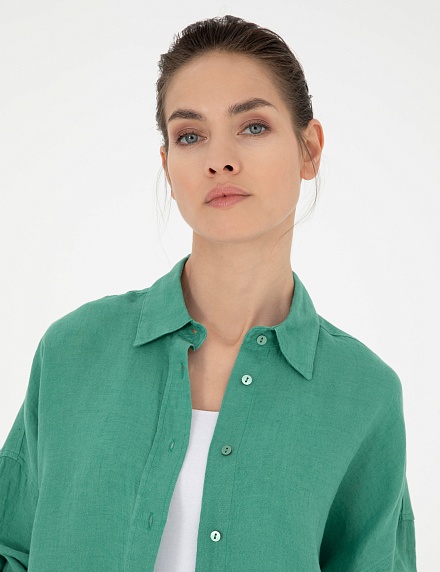 Рубашка из смеси льна и хлопка оверсайз - G022SZ0040KETO Сорочка жен. (VR054, 42)
