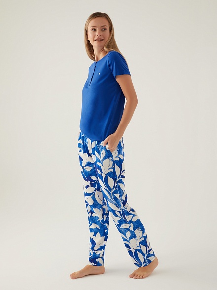 Пижама со штанами и футболкой - G022SZ0HFP028834_IY24 Костюм дом. жен. Бельевое изделие (VR045, S)