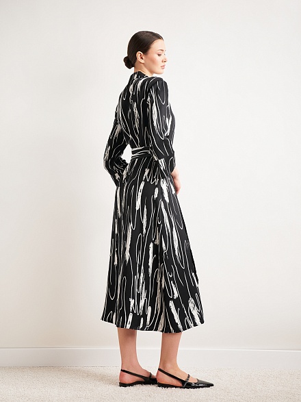 Платье миди с длинным рукавом - G022SZ0320NATSA Платье жен. (VR046, 34)