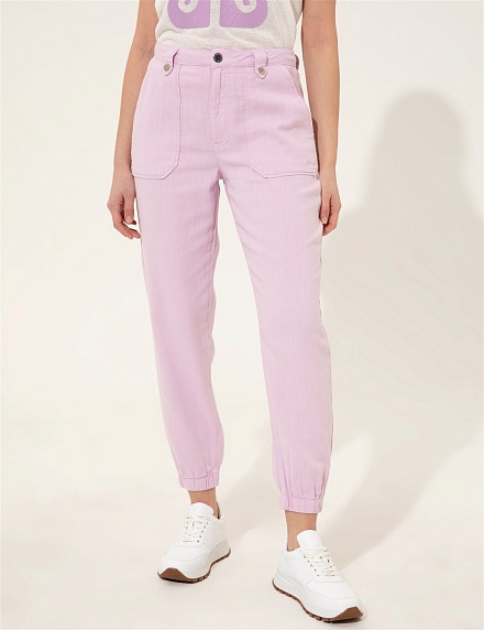 Джоггеры с добавлением льна - G022SZ0780BORYA Брюки жен. (VR034, 42)