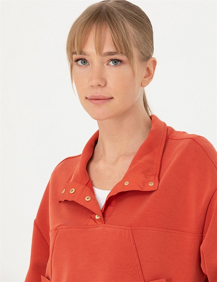 Толстовка с воротником на кнопках - 