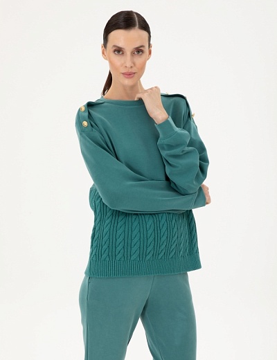 Свитшот комбинированный - G022SZ0820DESRA_S Толстовка жен. (VR079, 2XS)