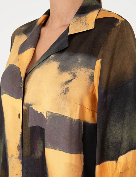 Рубашка с абстрактным принтом прямого кроя - G022SZ0040KAI_G Сорочка жен. (VR043, 40)