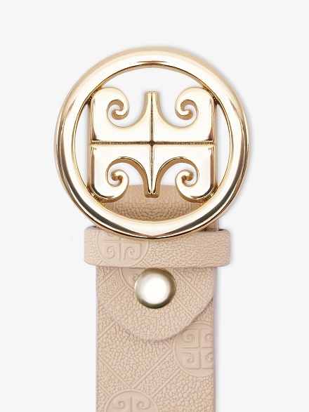 Ремень из экокожи с логотипом - A022SZ016KLSIY24_K100 Ремень жен. (VR052, 110)