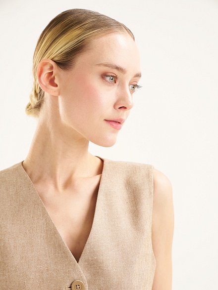 Жилет классический с добавлением льна - G022SZ0100Y_GRATA_R Жилет жен. (VR015, 36)