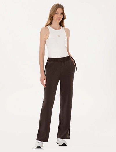 Брюки спортивные на резинке с кулиской прямые - G022SZ0OP0PARS_P Брюки спорт. жен. (VR029, XS)