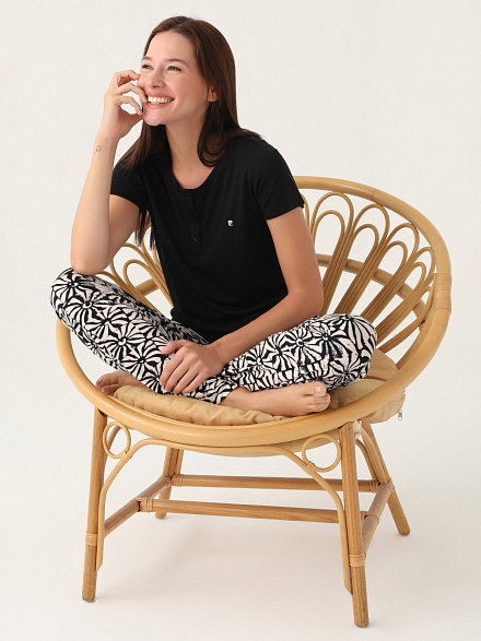 Пижама со штанами и футболкой - G022SZ0HFP028788_IY24 Костюм дом. жен. Бельевое изделие (VR046, S)