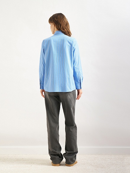 Рубашка в полоску свободная - G022SZ0040G_KARMEN_R Сорочка жен. (VR036, 36)