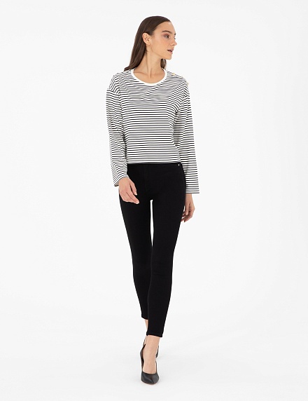 Лонгслив в полоску с декоративными пуговицами - G022SZ0820ZETA Толстовка жен. (VR019, XS)