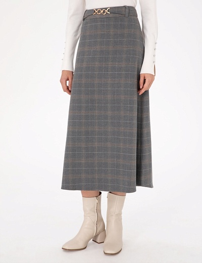 Юбка миди с декоративной деталью на поясе - G022SZ0980ALESSI Юбка жен. (VR024, 34)