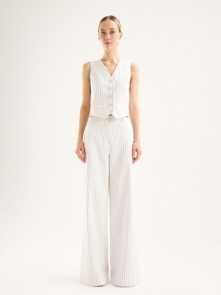 Брюки с добавлением льна прямые - G022SZ0030P_ROPELA_R Брюки жен. (VR019, 36)