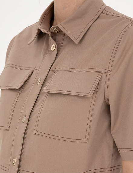 Рубашка с коротким рукавом укороченная - G022SZ0040NELL_G Сорочка жен. (VR011, 38)