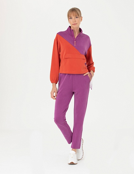 Брюки спортивные на кулиске зауженные - 