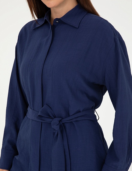 Рубашка из жатой ткани удлиненная - G022SZ0040NOVA Сорочка жен. (VR033, 36)