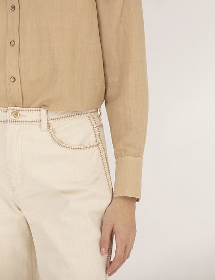 Рубашка из смеси льна и хлопка оверсайз - G022SZ0040KETO Сорочка жен. (VR011, 40)