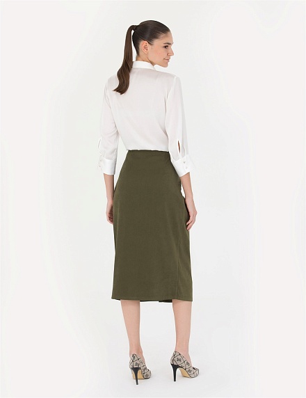 Юбка миди на запах с драпировкой - G022SZ0980DEMNA-E Юбка жен. (VR238, 32)