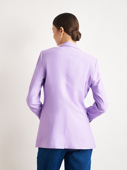 Пиджак двубортный из жатой ткани - 