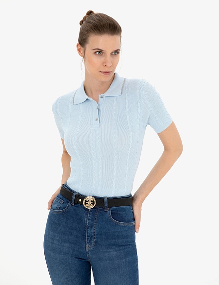 Ремень из экокожи с логотипом - A022SZ016KLSIY24_K100 Ремень жен. (VR046, 90)