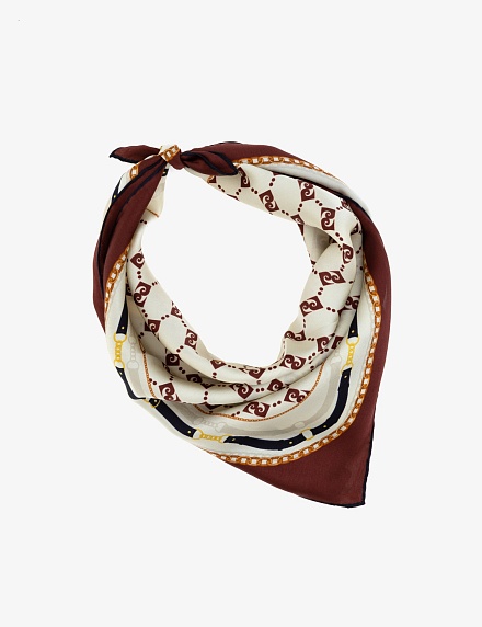 Платок шелковый с узором - A022SZ09393ULITSA_FLR Шарф жен. (VR029)