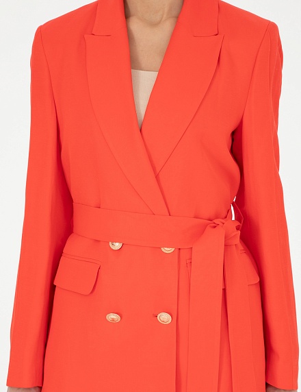 Пиджак двубортный с добавлением льна - G022SZ0020CLAY_C Пиджак жен. (VR239, 36)