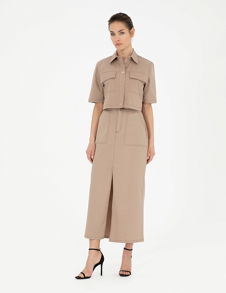 Юбка миди с разрезом спереди - G022SZ0980NELL-E Юбка жен. (VR011, 36)