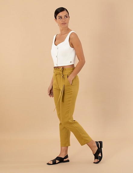 Брюки из льна зауженные - G022SZ0780PUNTE Брюки жен. (VR235, 34)