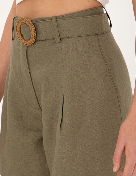 Шорты-бермуды с добавлением льна - G022SZ0310FONSE Бермуды жен. (VR027, 34)