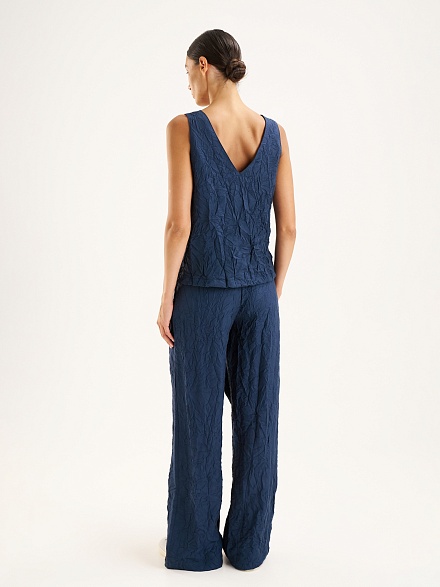 Топ из жатой ткани - G022SZ0040GRET_B Сорочка жен. (VR033, 40)