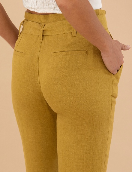 Брюки из льна зауженные - G022SZ0780PUNTE Брюки жен. (VR235, 34)