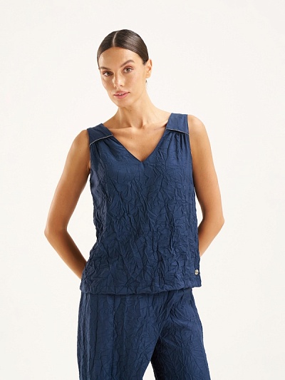 Топ из жатой ткани - G022SZ0040GRET_B Сорочка жен. (VR033, 34)