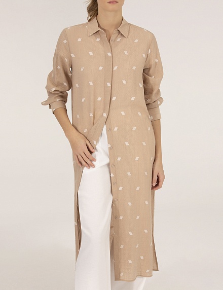 Рубашка с вискозой удлиненная - G022SZ0040TENT023Y Сорочка жен. (VR011, 38)