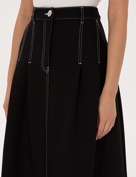 Юбка миди А-силуэта с контрастными строчками - G022SZ0980TEKU_E Юбка жен. (VR046, 38)