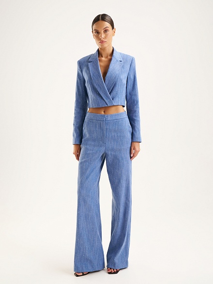 Пиджак укороченный со стразами - G022SZ0020C_ELAS_R Пиджак жен. (VR028, 40)