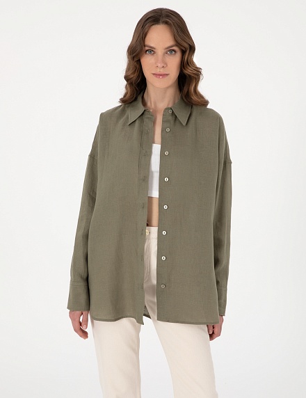 Рубашка льняная оверсайз - G022SZ0040KETO_G Сорочка жен. (VR027, 34)