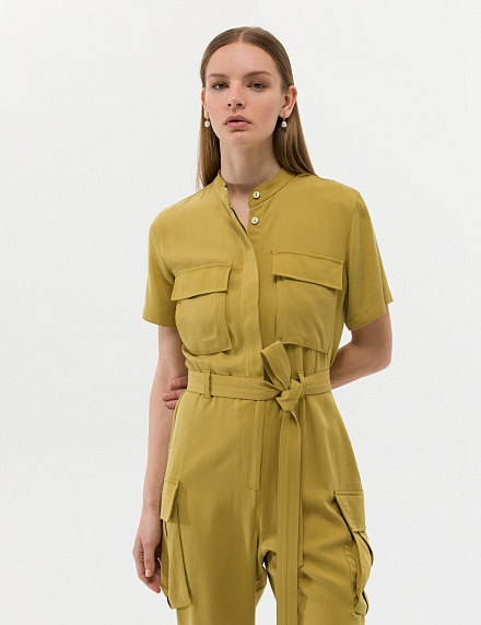 Комбинезон с коротким рукавом и накладными карманами - G022SZ0320JUSSLE Платье жен. (VR235, 42)