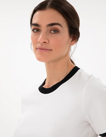 Футболка с контрастной окантовкой - G022SZ0110ORTEGO25Y Футболка жен. (VR013, XS)