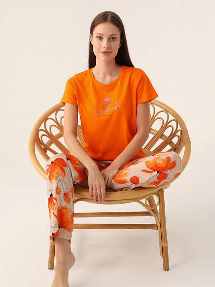 Пижама со штанами и футболкой - G022SZ0HFP028813_IY24 Костюм дом. жен. Бельевое изделие (VR051, XL)