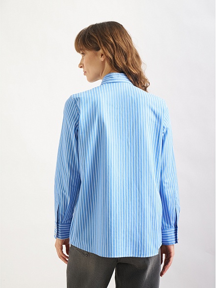 Рубашка в полоску свободная - G022SZ0040G_KARMEN_R Сорочка жен. (VR036, 40)