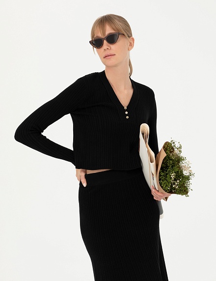 Пуловер с вискозой укороченный - G022SZ0TK0ORCHID-T Кофта жен. (VR046, S)