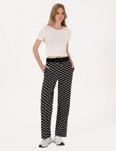 Брюки спортивные на резинке с кулиской прямые - G022SZ0OP0OZBU_P Брюки спорт. жен. (VR046, M)