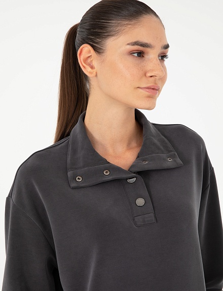 Толстовка с воротником на кнопках - G022SZ0820ALESSA_S Толстовка жен. (VR006, XS)