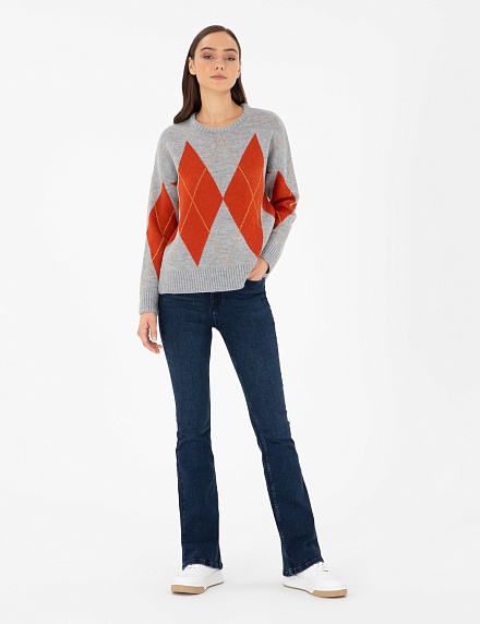 Свитер с узором ромбы - G022SZ0TK0SIENA Кофта жен. (VR086, M)