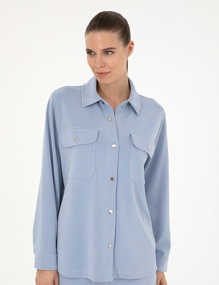 Рубашка с накладными карманами прямого кроя - G022SZ0820JUHA_C Толстовка жен. (VR249, L)