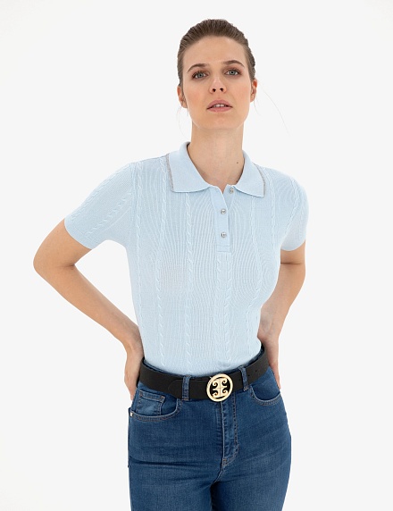 Ремень из экокожи с логотипом - A022SZ016DNMIY24_K132 Ремень жен. (VR046, 110)