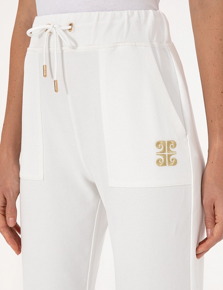 Брюки спортивные на резинке с кулиской прямые - G022SZ0OP0SERU_RP Брюки спорт. жен. (VR019, S)